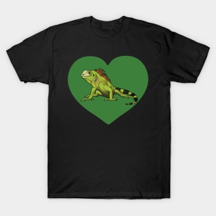 Iguana Heart for Iguana Lovers, Green T-Shirt